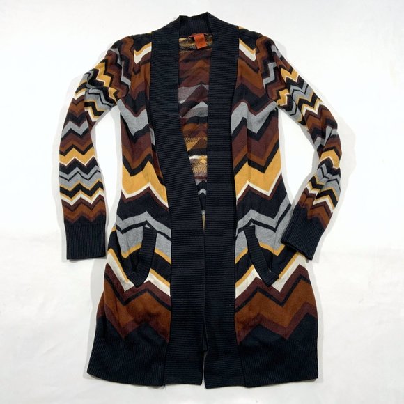 Missoni for Target Sweaters - Missoni for Target Chevron Long Chevron Knit Cardigan Rayon Open Sweater Sz XS